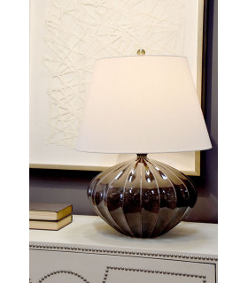 Rib Pumpkin 1 Light Table Lamp - Brown Black Finish E27-2