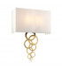 Rosa Large 2 Light Wall Light Aged Brass Ivory Faux Silk Shade-1