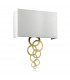 Rosa Large 2 Light Wall Light Aged Brass Ivory Faux Silk Shade-2