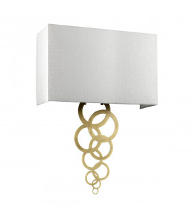 Rosa Large 2 Light Wall Light Aged Brass Ivory Faux Silk Shade-2