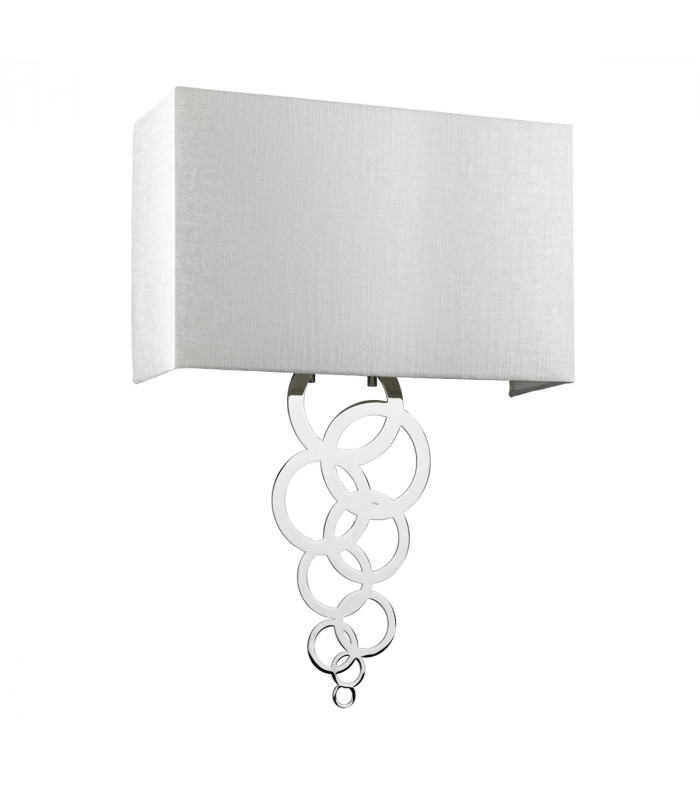 Rosa Large 2 Light Wall Light Polished Chrome Ivory Faux Silk Shade-2