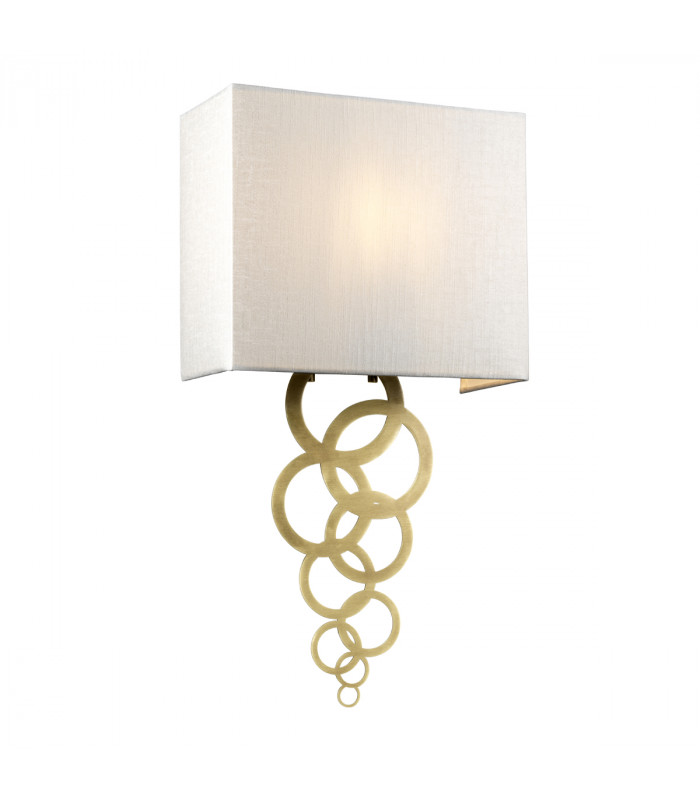 Rosa Medium 1 Light Wall Light Aged Brass Ivory Faux Silk Shade-1
