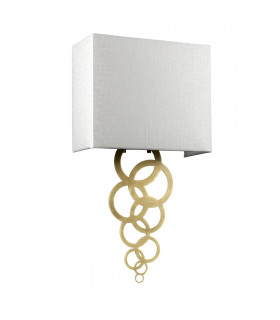 Rosa Medium 1 Light Wall Light Aged Brass Ivory Faux Silk Shade-2