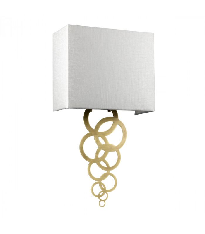 Rosa Medium 1 Light Wall Light Aged Brass Ivory Faux Silk Shade-2
