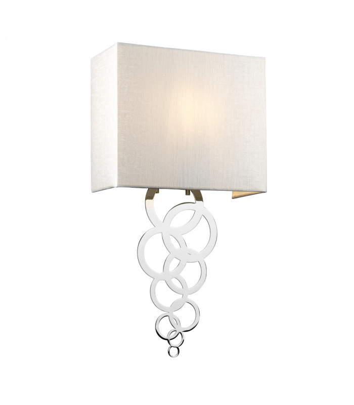 Rosa Medium 1 Light Wall Light Polished Chrome Ivory Faux Silk Shade-1