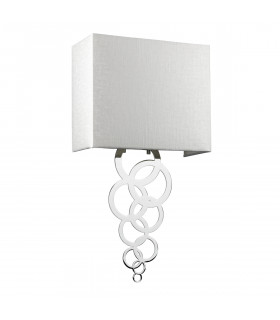 Rosa Medium 1 Light Wall Light Polished Chrome Ivory Faux Silk Shade-2