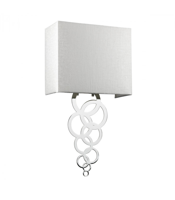 Rosa Medium 1 Light Wall Light Polished Chrome Ivory Faux Silk Shade-2