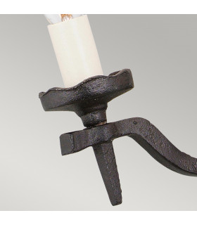 Rectory 2 Light Indoor Candle Wall Light Black E14-2