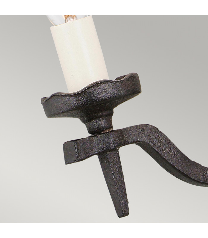 Rectory 2 Light Indoor Candle Wall Light Black E14-2