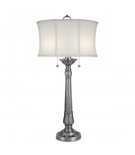 Presidential 2 Light Table Lamp Pewter E27-1