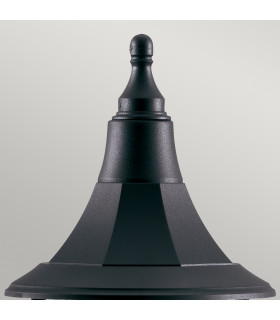 Shannon 1 Light Outdoor Coastal Pedestal Light Black Polycarbonate IP44 E27-2