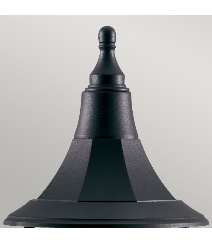Shannon 1 Light Outdoor Coastal Pedestal Light Black Polycarbonate IP44 E27-2