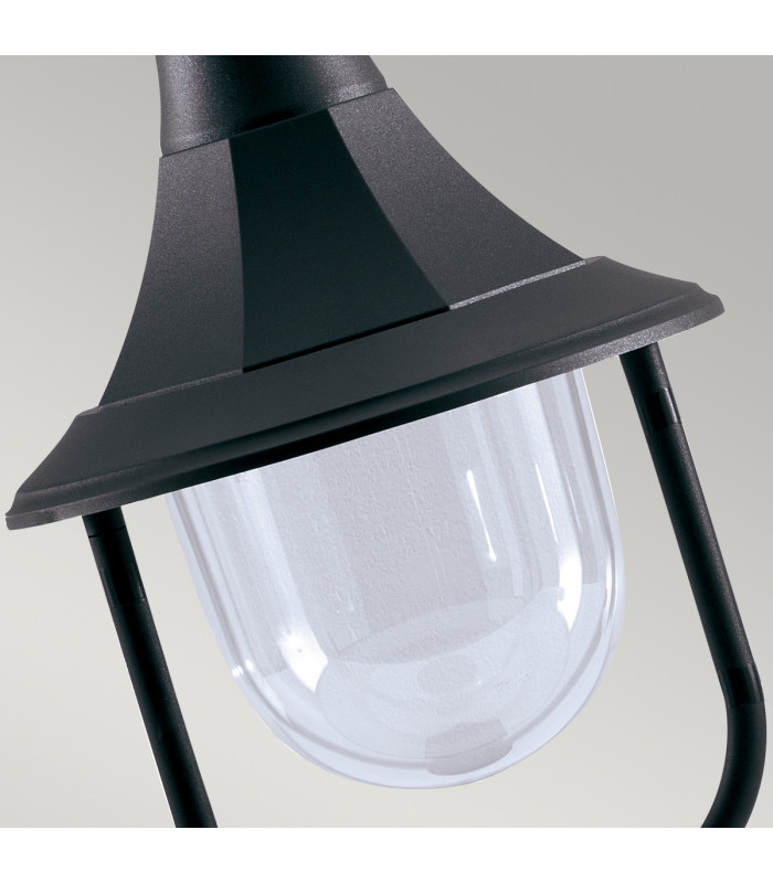 Shannon 1 Light Outdoor Coastal Pedestal Light Black Polycarbonate IP44 E27-3