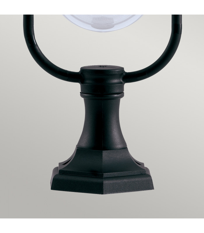 Shannon 1 Light Outdoor Coastal Pedestal Light Black Polycarbonate IP44 E27-4