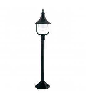 Shannon 1 Light Outdoor Coastal Pillar Lamp Black Polycarbonate IP44 E27-1