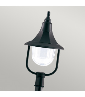 Shannon 1 Light Outdoor Coastal Pillar Lamp Black Polycarbonate IP44 E27-2