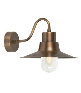 Sheldon 1 Light Outdoor Fisherman Dome Wall Light Brass IP44 E27-1