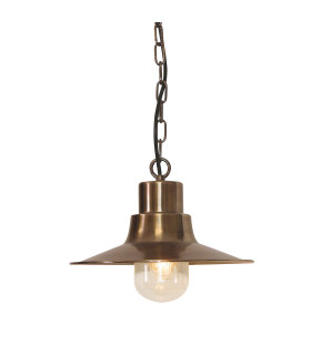 Sheldon 1 Light Outdoor Ceiling Chain Lantern Brass IP44 E27-1