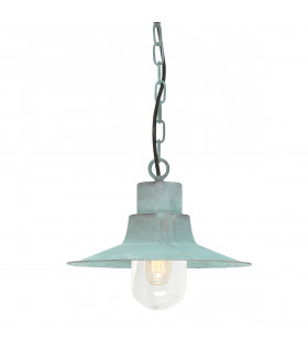 Sheldon 1 Light Outdoor Ceiling Chain Lantern Verdigris IP44 E27-1