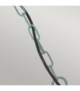 Sheldon 1 Light Outdoor Ceiling Chain Lantern Verdigris IP44 E27-2