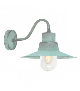 Sheldon 1 Light Outdoor Fisherman Dome Wall Light Verdigris IP44 E27-1