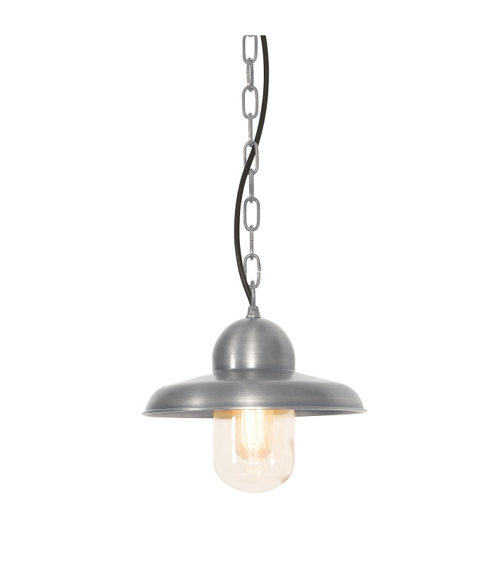 Somerton 1 Light Outdoor Ceiling Chain Lantern Antique Nickel IP44 E27-1