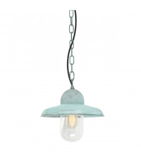 Somerton 1 Light Outdoor Ceiling Chain Lantern Verdigris IP44 E27