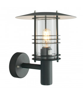 Stockholm 1 Light Outdoor Wall Lantern Light Black IP54 E27-1