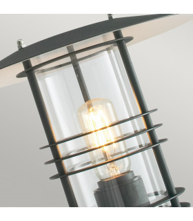 Stockholm 1 Light Outdoor Wall Lantern Light Black IP54 E27-4