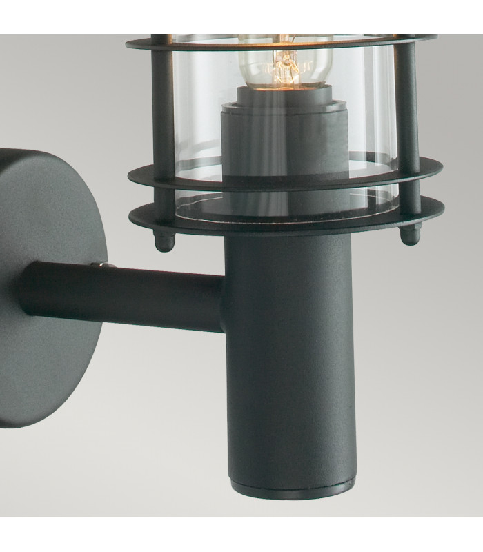 Stockholm 1 Light Outdoor Wall Lantern Light Black IP54 E27-5