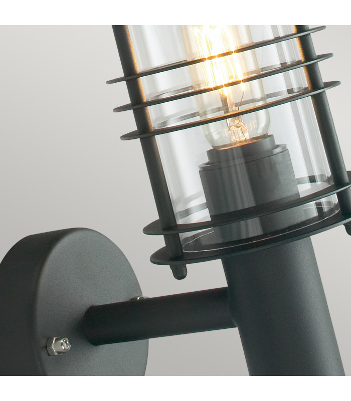 Stockholm 1 Light Outdoor Wall Lantern Light Black IP54 E27-6