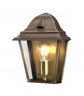 St James 1 Light Outdoor Wall Lantern Light Solid Brass IP44 E27-1