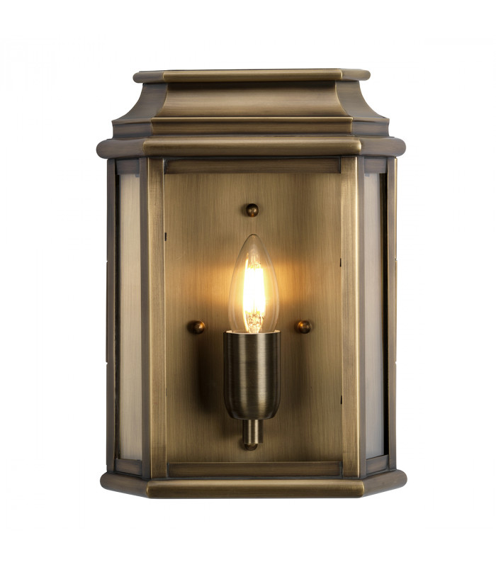 St Martins 1 Light Outdoor Wall Lantern Light Solid Brass IP44 E27-1