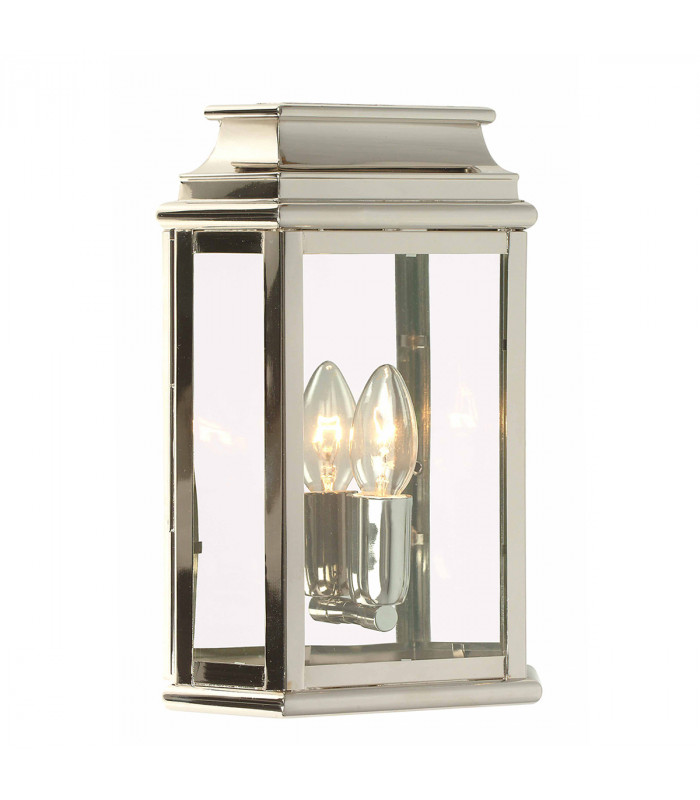 St Martins 1 Light Outdoor Wall Lantern Light Polished Nickel IP44 E27-1