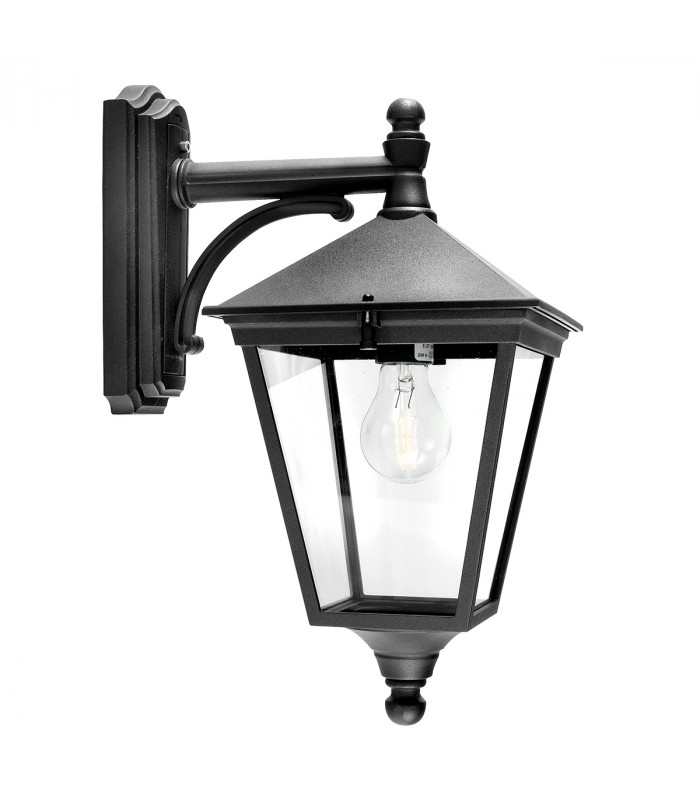 Turin 1 Light Outdoor Wall Lantern Light Black IP54 E27-1
