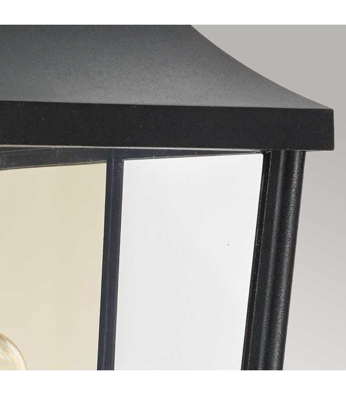 Turin Outdoor 1 Light Half Wall Lantern Black IP54 E27-5