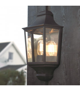 Turin 1 Light Outdoor Wall Half Lantern Light Black IP65 E27-2
