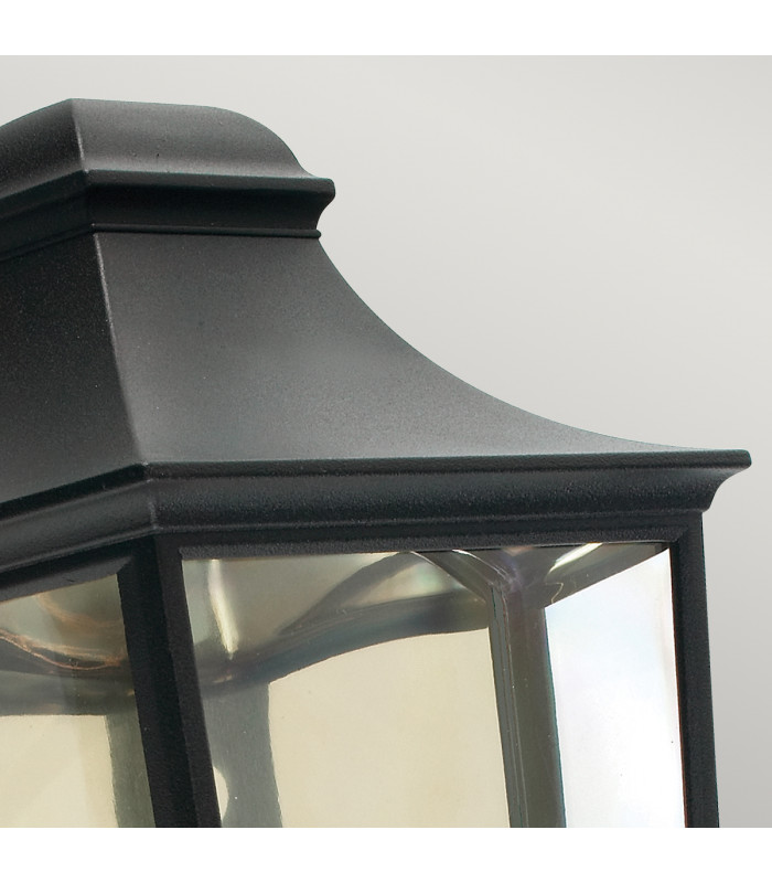 Turin 1 Light Outdoor Wall Half Lantern Light Black IP65 E27-3
