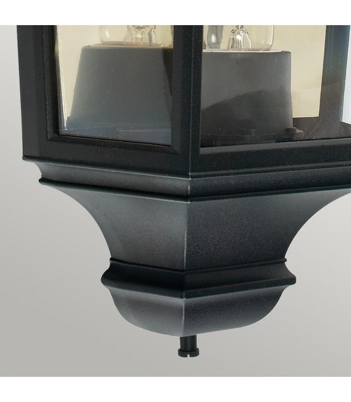Turin 1 Light Outdoor Wall Half Lantern Light Black IP65 E27-5