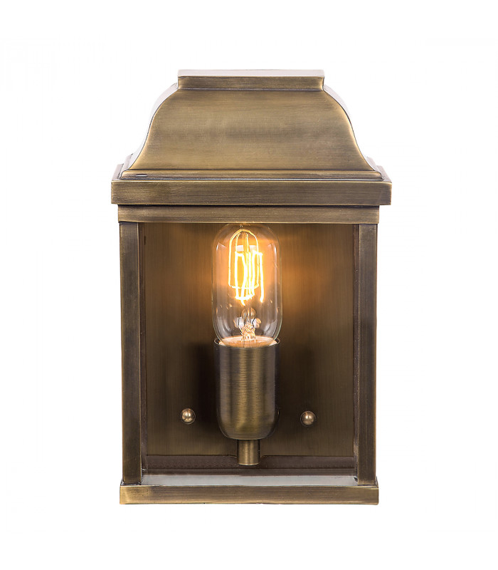 Victoria 1 Light Outdoor Wall Lantern Light Solid Brass IP44 E27-1
