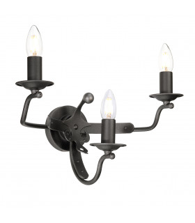 Windsor 3 Light Candle Wall Light - Graphite E14