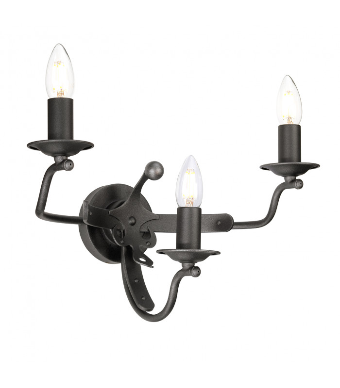 Windsor 3 Light Candle Wall Light - Graphite E14