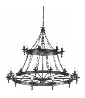 Warwick 18 Light 2 Tier Pendant Chandelier - Graphite Black-1