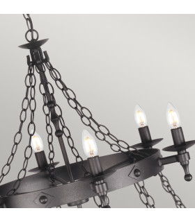 Warwick 18 Light 2 Tier Pendant Chandelier - Graphite Black-2