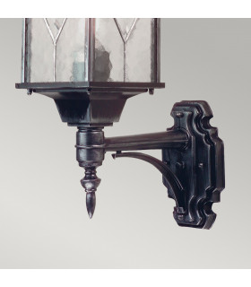 Wexford 1 Light Outdoor Wall Lantern Light Black Silver IP43 E27-2