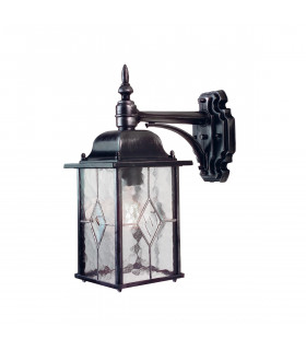Wexford 1 Light Outdoor Wall Lantern Light Black Silver IP43 E27-1