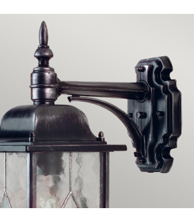 Wexford 1 Light Outdoor Wall Lantern Light Black Silver IP43 E27-2