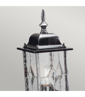 Wexford 1 Light Outdoor Pedestal Lantern Black Silver IP43 E27-2