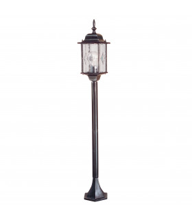 Wexford 1 Light Outdoor Bollard Lantern Black Silver IP43 E27-1