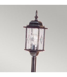 Wexford 1 Light Outdoor Bollard Lantern Black Silver IP43 E27-2